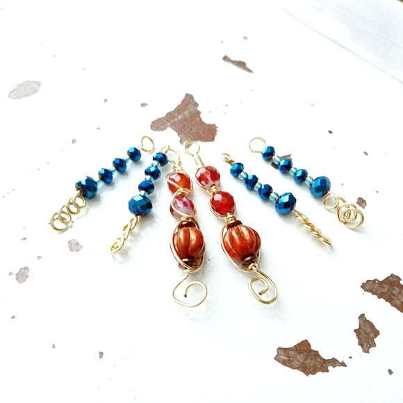 6 Piece Beaded Charm Dangles, Jewelry Making, DIY Jewelry - Picture 3 of 6